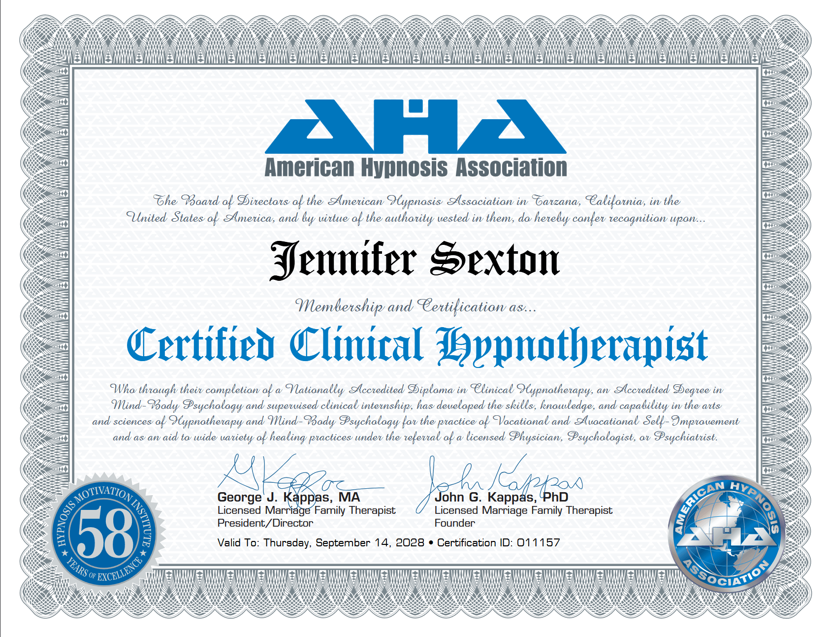Certified Clinical Hypnotherapist